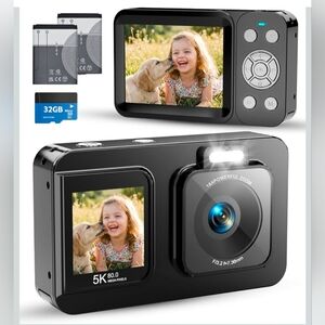 Small Digital Camera for Photography 5K 80MP - Point and Shoot Digital Camera 18
